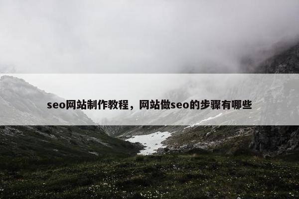 seo网站制作教程，网站做seo的步骤有哪些