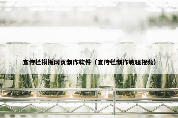 宣传栏模板网页制作软件（宣传栏制作教程视频）