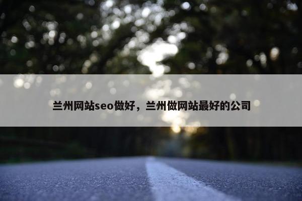 兰州网站seo做好，兰州做网站最好的公司