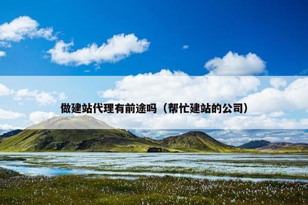 做建站代理有前途吗（帮忙建站的公司）