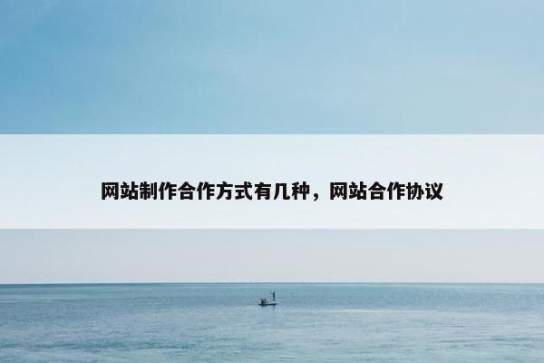 网站制作合作方式有几种，网站合作协议
