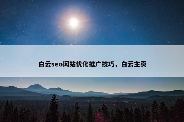 白云seo网站优化推广技巧，白云主页