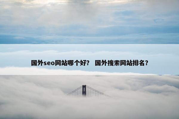 国外seo网站哪个好？ 国外搜索网站排名？