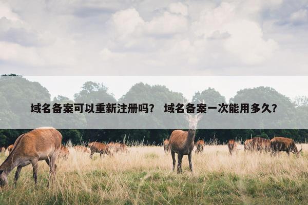 域名备案可以重新注册吗？ 域名备案一次能用多久？