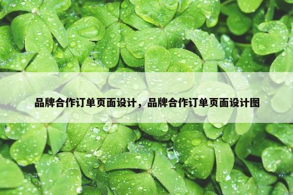 品牌合作订单页面设计，品牌合作订单页面设计图