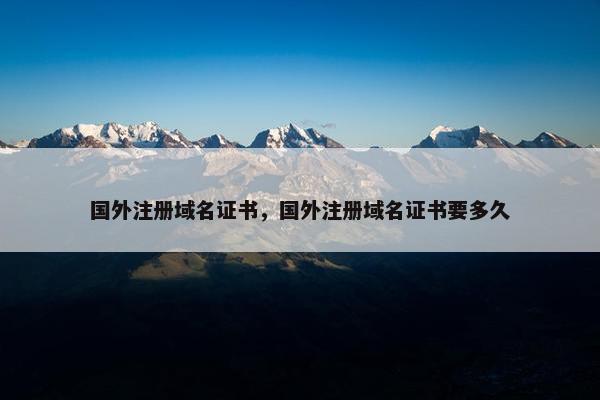 国外注册域名证书，国外注册域名证书要多久