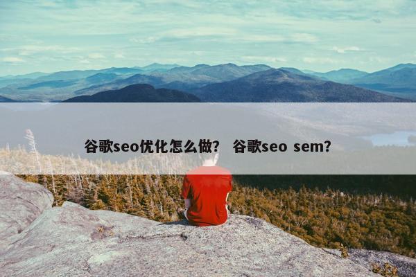 谷歌seo优化怎么做？ 谷歌seo sem？