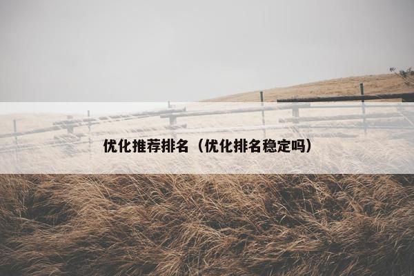 优化推荐排名（优化排名稳定吗）