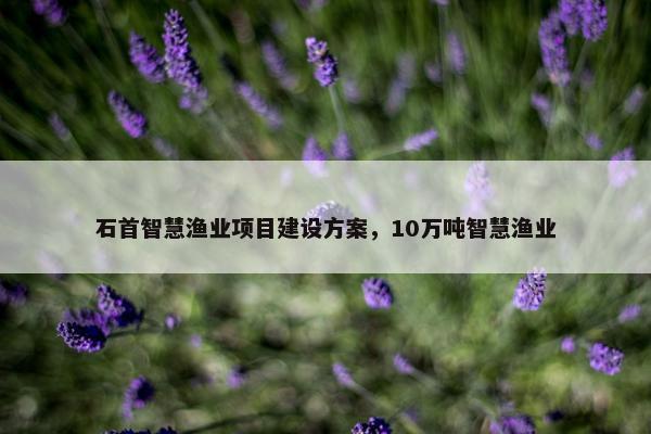 石首智慧渔业项目建设方案，10万吨智慧渔业