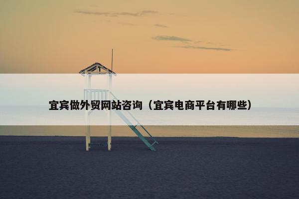 宜宾做外贸网站咨询（宜宾电商平台有哪些）