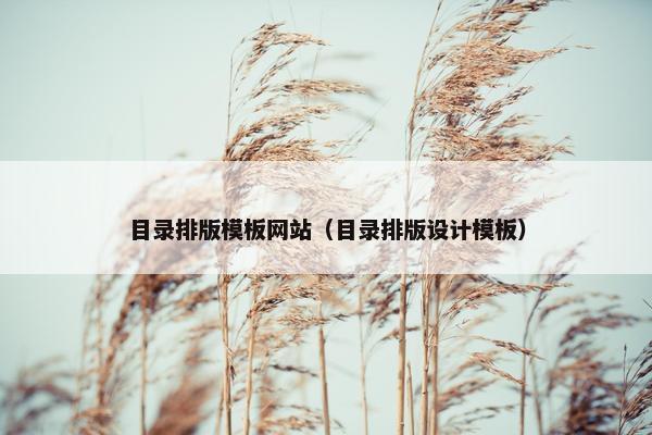 目录排版模板网站（目录排版设计模板）