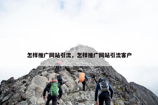 怎样推广网站引流，怎样推广网站引流客户
