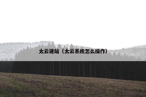 太云建站（太云系统怎么操作）