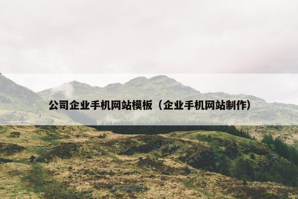 公司企业手机网站模板（企业手机网站制作）