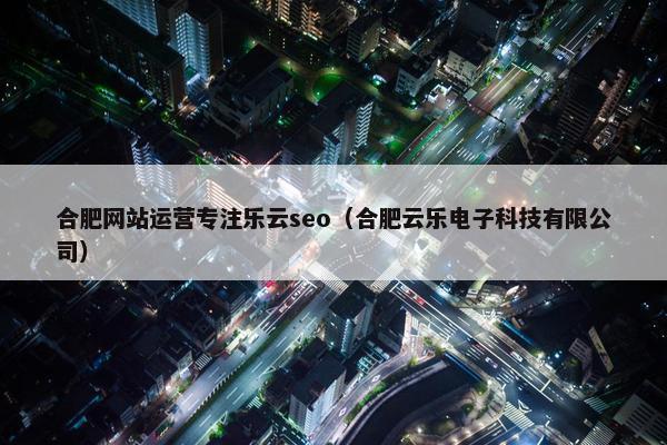 合肥网站运营专注乐云seo（合肥云乐电子科技有限公司）
