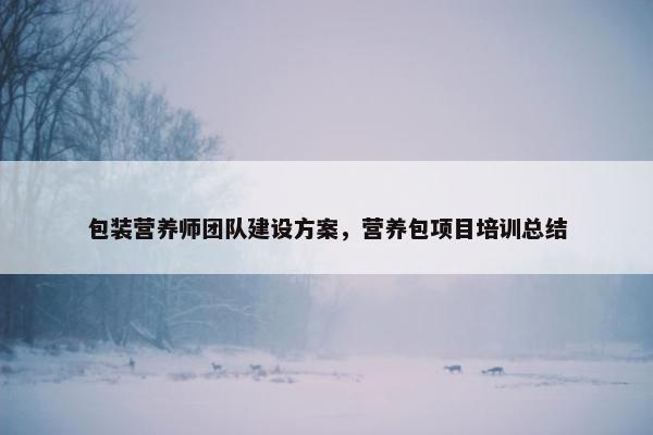 包装营养师团队建设方案，营养包项目培训总结