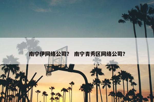 南宁伊网络公司？ 南宁青秀区网络公司？
