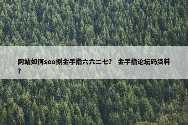 网站如何seo捌金手指六六二七？ 金手指论坛码资料？