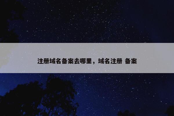 注册域名备案去哪里，域名注册 备案