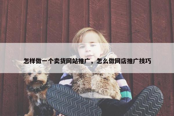怎样做一个卖货网站推广，怎么做网店推广技巧