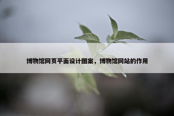 博物馆网页平面设计图案，博物馆网站的作用