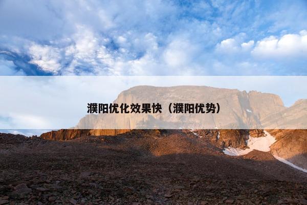 濮阳优化效果快（濮阳优势）