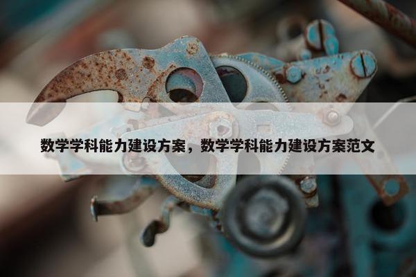 数学学科能力建设方案，数学学科能力建设方案范文