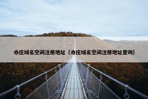 亦庄域名空间注册地址（亦庄域名空间注册地址查询）