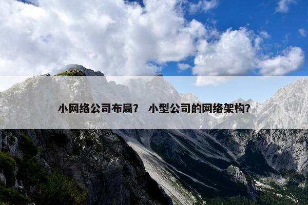 小网络公司布局？ 小型公司的网络架构？