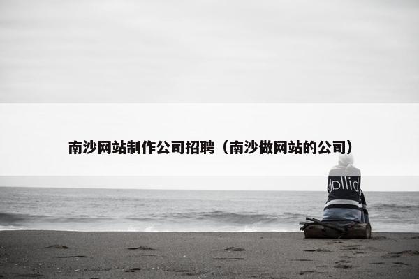 南沙网站制作公司招聘（南沙做网站的公司）