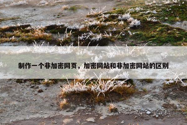 制作一个非加密网页，加密网站和非加密网站的区别