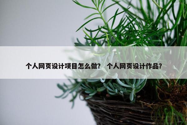 个人网页设计项目怎么做？ 个人网页设计作品？