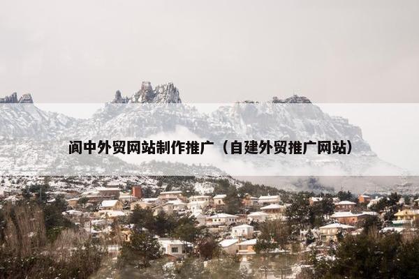 阆中外贸网站制作推广（自建外贸推广网站）