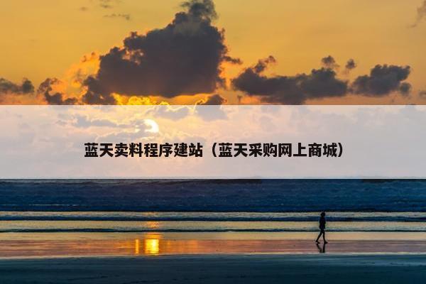 蓝天卖料程序建站（蓝天采购网上商城）