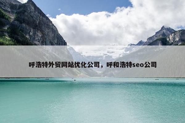 呼浩特外贸网站优化公司，呼和浩特seo公司
