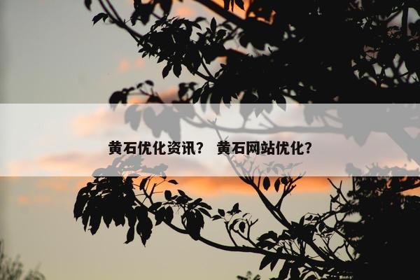 黄石优化资讯？ 黄石网站优化？