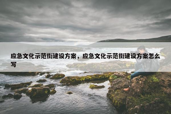 应急文化示范街建设方案，应急文化示范街建设方案怎么写
