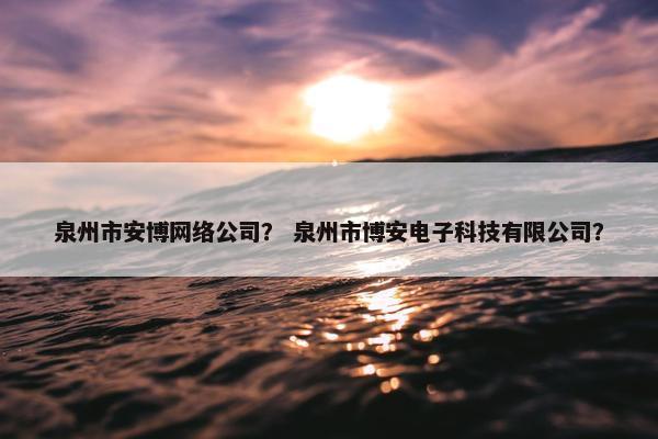 泉州市安博网络公司？ 泉州市博安电子科技有限公司？