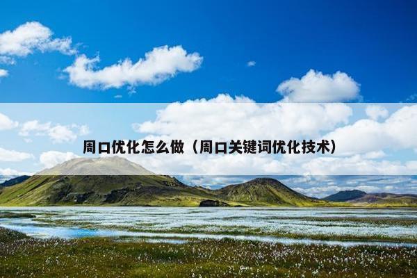 周口优化怎么做（周口关键词优化技术）