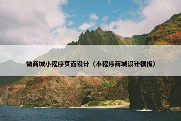 微商城小程序页面设计（小程序商城设计模板）
