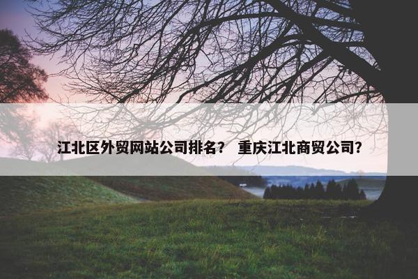 江北区外贸网站公司排名？ 重庆江北商贸公司？
