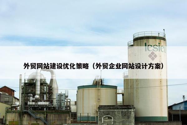外贸网站建设优化策略（外贸企业网站设计方案）