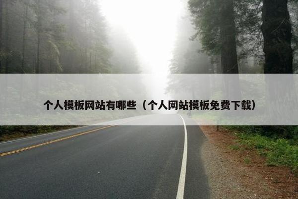 个人模板网站有哪些（个人网站模板免费下载）