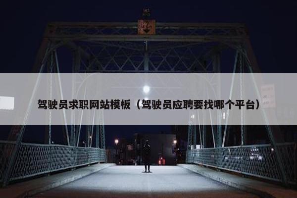 驾驶员求职网站模板（驾驶员应聘要找哪个平台）