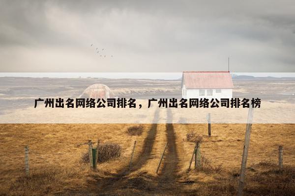 广州出名网络公司排名，广州出名网络公司排名榜