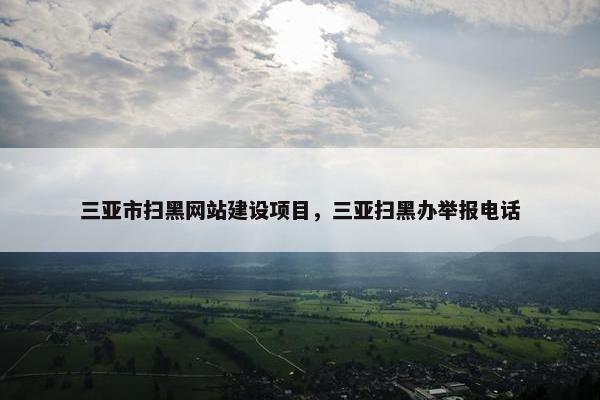 三亚市扫黑网站建设项目，三亚扫黑办举报电话