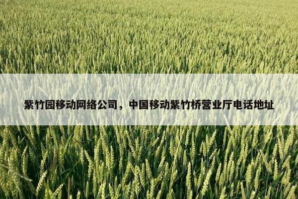 紫竹园移动网络公司，中国移动紫竹桥营业厅电话地址