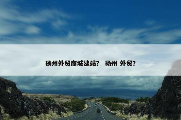 扬州外贸商城建站？ 扬州 外贸？