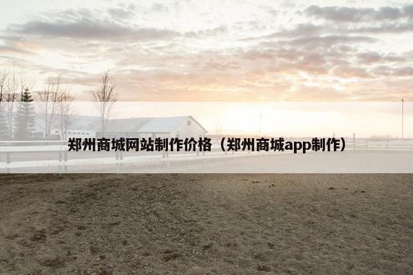 郑州商城网站制作价格（郑州商城app制作）