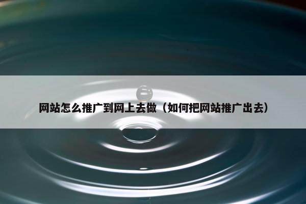 网站怎么推广到网上去做（如何把网站推广出去）